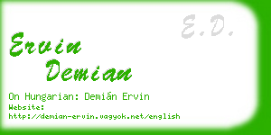ervin demian business card